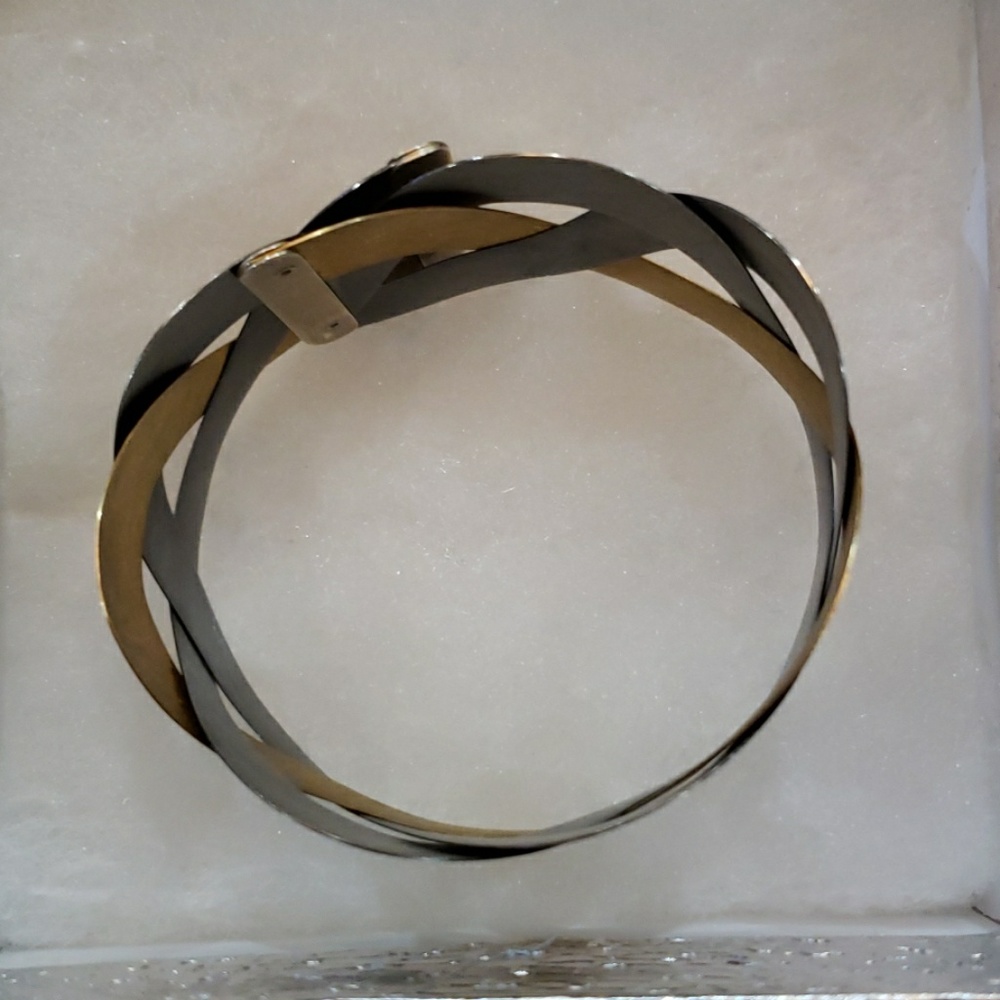 Mixed Metal Adjustable Cuff Bracelet - image 3